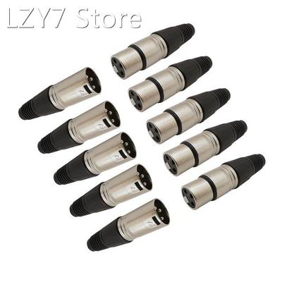10Pcs 3-Pin XLR Female Male Microphone Audio Cable Wire Conn