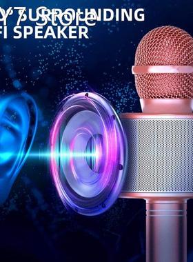 Portable Wireless Karaoke Microphone Bluetooth Handheld Spea