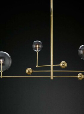 American RH Gold / Black Metal G4 Led Chandelier Clear Glass