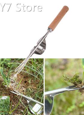 Wooden Handle Stainless Steel Manual Weeding Tool Garden Pul