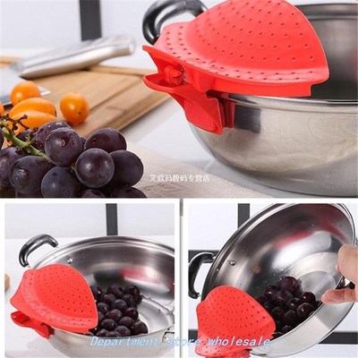 1Pc Hot Sale Pot Strainer Clip On Silicone Colander Drain To