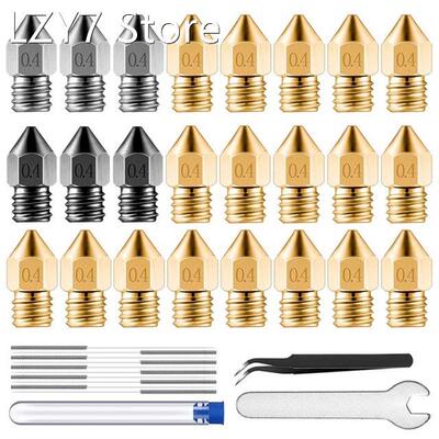 Extruder Nozzle Kit Mk8 Hardened Steel & Stainless S