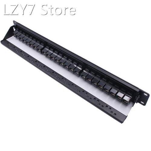 19in 1U 24 Port Straight-Through CAT6A Patch Panel RJ45 Netw