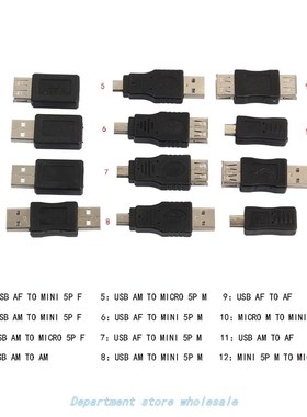 12 Pcs  OTG USB2.0 Male To Female Micro USB Mini Changer Ada