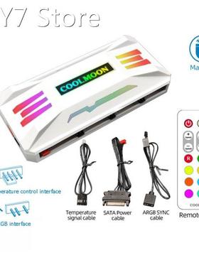 2021NEW COOLMOON RGB Controller 4Pin PWM 5V 3Pin ARGB Coolin