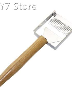 1 Pcs Uncapping Fork Iron Honeycomb Honey Scraper Wooden Han
