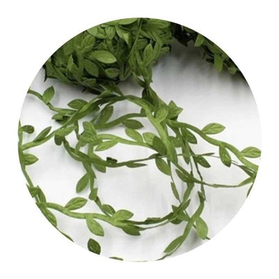 10yards Silk Leaf-Shaped Handmake Artificial Green Leaves fo