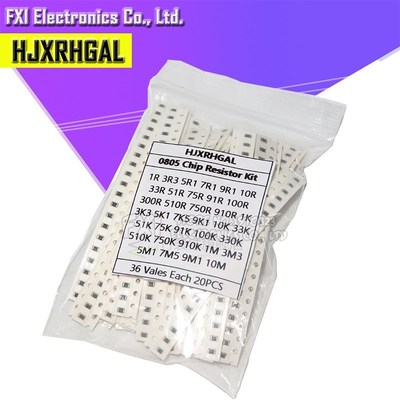 36Value * 20PCS =720PCS 0603 0805 1206 SMD Resistor Kit Asso