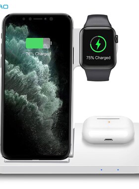 Foldable 15W 3 In 1 Fast Qi Wireless Charger Dock Station f