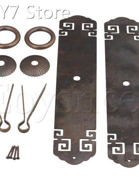 2x Screw Type Plate Bronze Pull Handle for Bureau Cabinet Dr