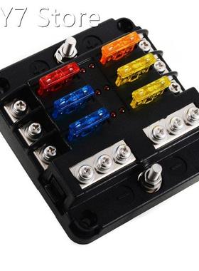 12V 24V Plastic Cover Fuse Box Holder 6 Way Blade Fuse Block