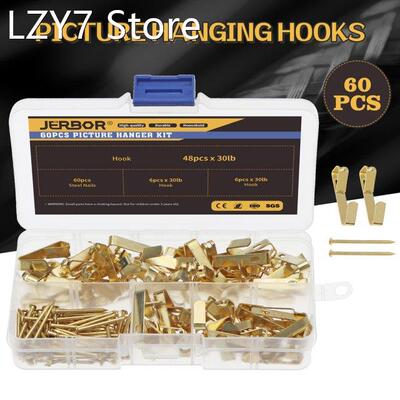 60pcs Picture Hangers Photo Frame Hook Picture Frame Wooden