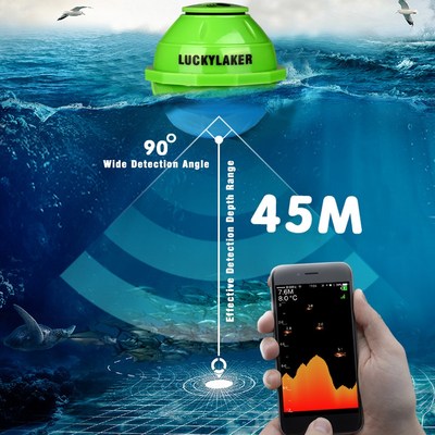 125KHz Smart Sonar Wireless Wi-Fi Fishfinder 50M Depth Fish