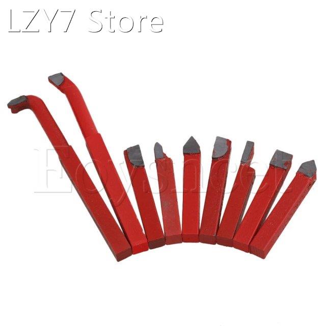 9 PCS YW1 Alloy Tool Bit Iron Brazed Carbide Lathe Turning T