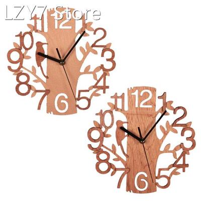 2022 New Creative Tree Shaped Bird Wooden Wall Clock House L