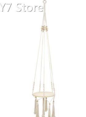 New Macrame Plant Hangers with Plate Tray Tassels Wooden Bea