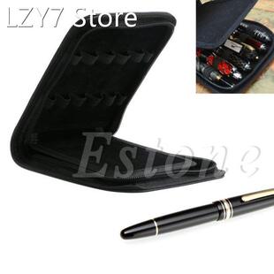 New 12 Pens Fountain Pen/Roller Pen Faux Leather Zipper Case