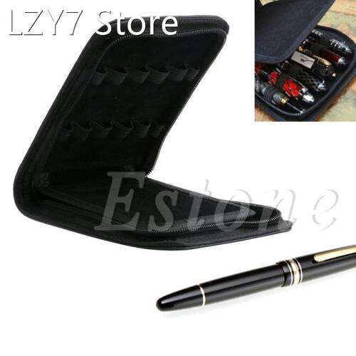 New 12 Pens Fountain Pen/Roller Pen Faux Leather Zipper Case