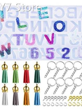 2022 New 171 Pcs Letter Number Keychain Epoxy Molds Set with