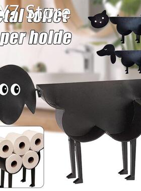 Sheeps Toilet Paper Holder Metal Frame with Cute Cartoon She