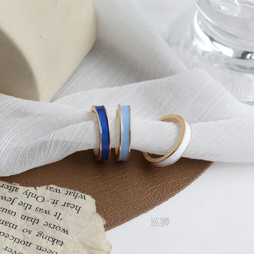 Fashion personality drop glaze ring femininity simple fashio