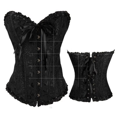 Womens Plus Size Steel Boned Wedding Push Up Overbust Corset