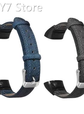 Denim Pattern Genuine Leather Watchband Wrist Strap Replacem