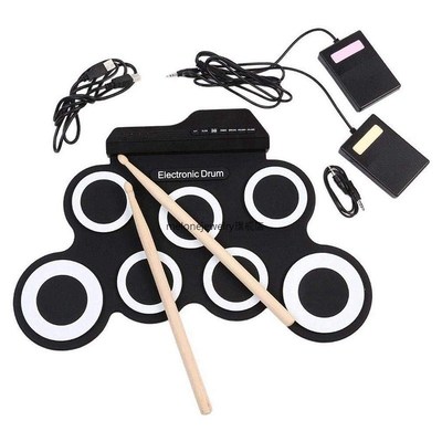 Digital Electronic Roll p Drum Pad Set Kit - Portable Silico