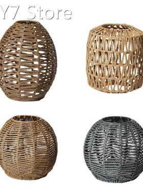 Handmade Woven Pendant Lamp Shade Rope Weave Lampshade Retro