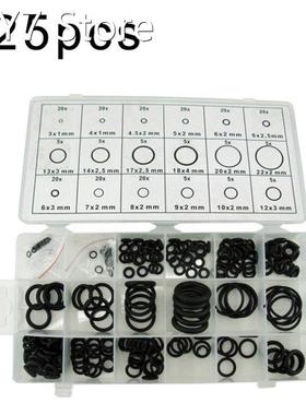 225 Pcs/Set O-Ring Set Rubber Includes Plastic Storage Case