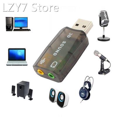 External USB Sound Card Adapter Audio 5.1 virtual 3D USB to