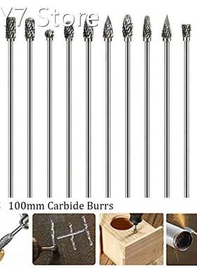 10Pc 4Inch Long Double Cut Tungsten Solid Carbide Rotary Dri