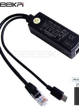 GeeekPi Gigabit Raspberry Pi PoE Splitter Gigabit USB Type C