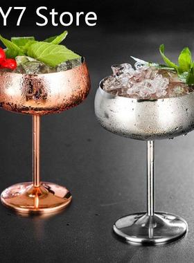 Goblet Wine Stainless Steel 450ml Wide Dish Cocktail Glass B