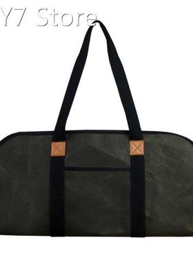 Portable Large Firewood Carrier Waxed Canvas Fireplace Wood