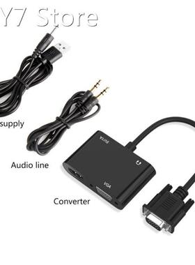 Video Converter Cable 2 in 1 VGA to HDMI-compatible + VGA Ad