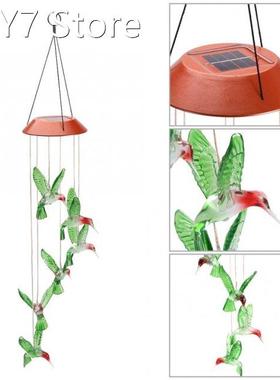 Color Changing Solar Power Wind Chime Outdoor LED Solar Lamp