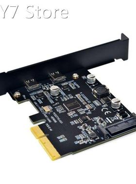 USB3.1 to Type-C 2Port Expansion Card PCI-E4X to USB3.1 Gen2