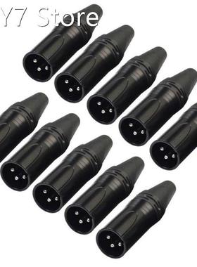 10pcs XLR 3Pin Male Plug Connectors DIY Audio Cable Mic Conn