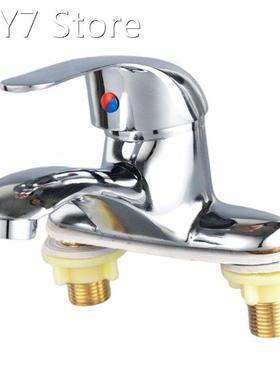 Bathroom Sink Faucet Chrome and Spray Shower Head Deck Mount