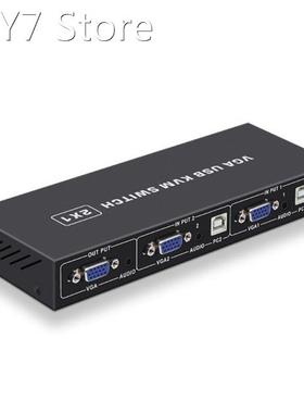 USB KVM Switch Selector 2 In 1 Out Computer Switcher Selecto