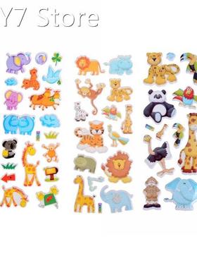 Cartoon Animals Zoo 3D Stickers Children Girls Boys PVC Stic