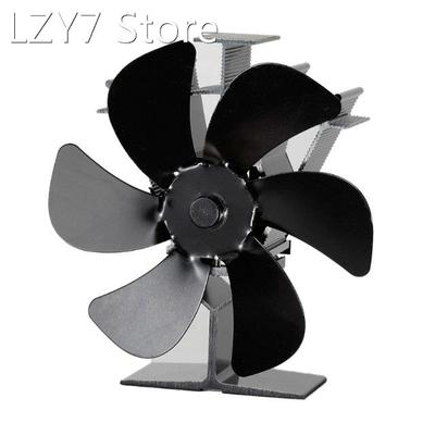 6 Blades Heat Powered Stove Fan Log Wood Burner Safe Quiet F