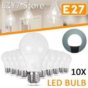 10PCS E27 LED Bulb Lamp 9W 6500K Pure White No Flicker 60x11