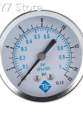 0-15psi 0-1bar/kpa*100 Pressure Gauge 1/4 NPT Back Mount 62