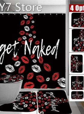 Bathroom Set Print Mildew-proof Waterproof Shower Curtain+ N