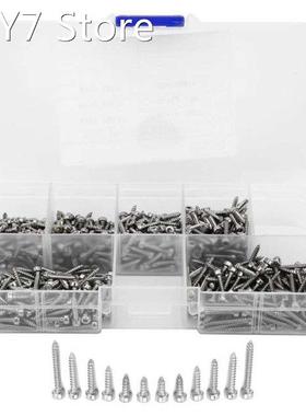 600Pcs Self-Tapping Screw M2 304 Stainless Steel Hex Socket