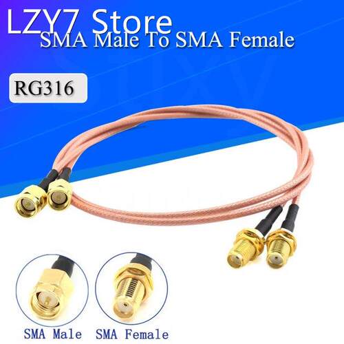RG316 Cable SMA Male To SMA Female Nut Bulkhead Extension Co