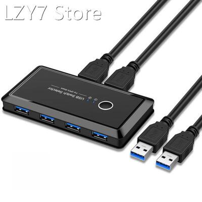 2x4 USB 3.0 Switcher 2 PCs Sharing 4 USB Devices for Keyboar