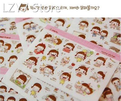 20 Sheets Cartoon Girl Print Notebook Album Calendar Memo Pa